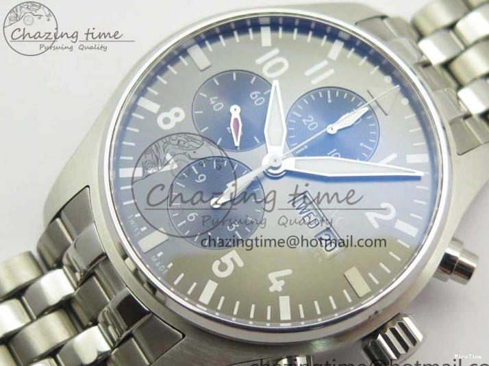 MIROTIME 0824 Stretchable Pilot Chrono 2016 IW377719 ZF 1:1 Best Edition Gray Dial on SS Bracelet A 7135